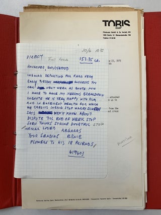 Item #297056 Face to Face (movie) (binder of publicist Ernie Anderson). writer, director, actress