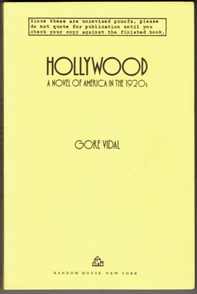 Item #297319 Hollywood (Uncorrected proof). Gore Vidal
