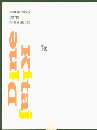 Item #298334 Dine / Kitaj (poster for exhibition). Jim. R. B. Kitaj. Cincinnati Art Museum Dine