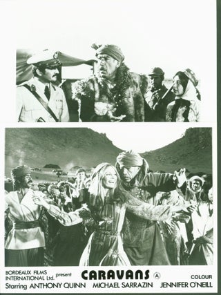 Item #298561 Caravans (2 B/W movie stills). James A. . Nancy Voyles Crawford Michener, Thomas...
