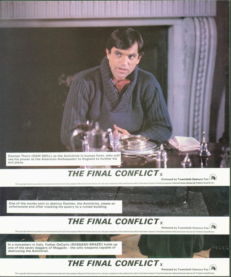 Item #298565 The Final Conflict (3 color movie stills). Andrew . Graham Baker . Howard Bernhard Birkin, screenwriter, director, producer.