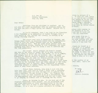 Item #298904 typed letter signed. Talbert to Edward F. O'Day Josselyn