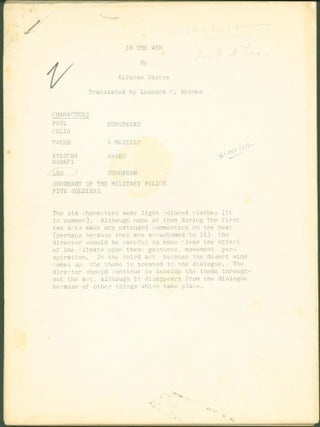 Item #298918 In the Web (playscript). Alfonso. Leonard C. Pronko Sastre