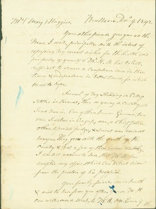 Item #298965 autograph letter signed. Abraham to Mrs. H. Huggins Bishop