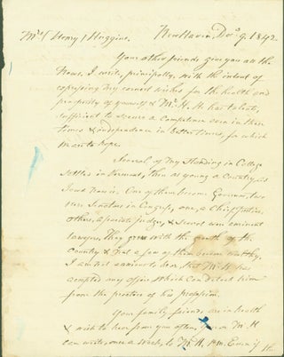 Item #298965 autograph letter signed. Abraham to Mrs. H. Huggins Bishop