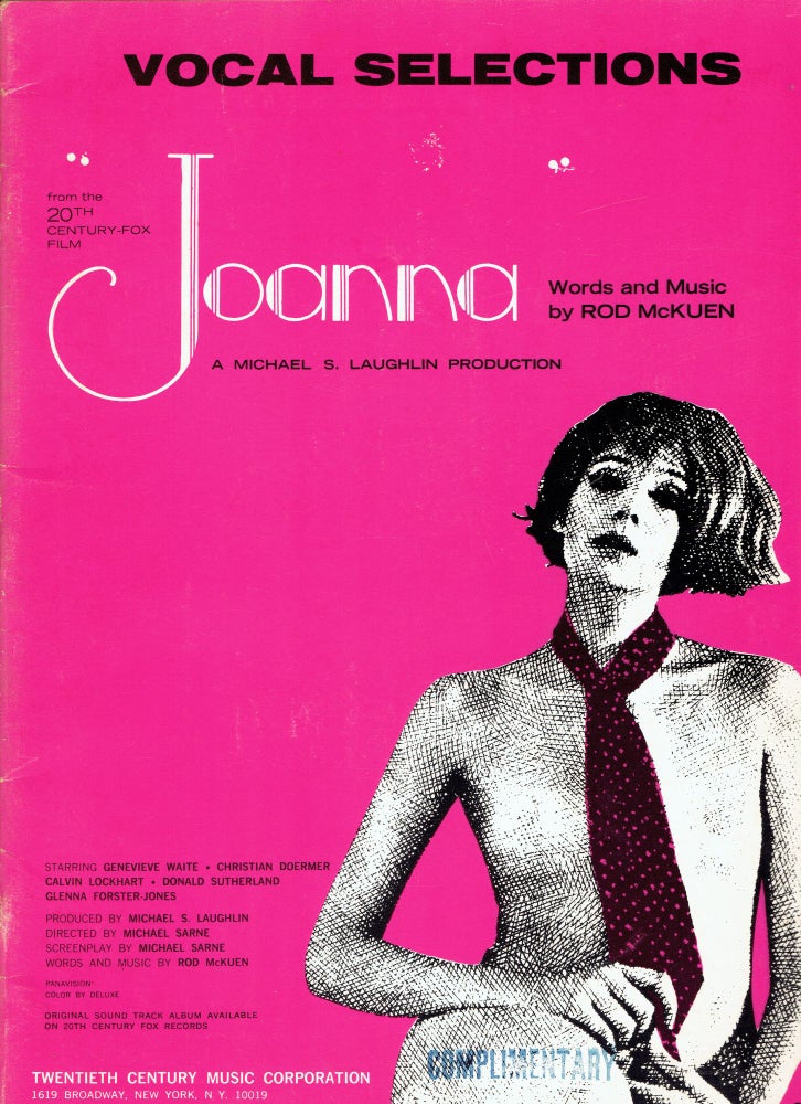 Item #299078 Joanna: Vocal Selections. Rod McKuen.