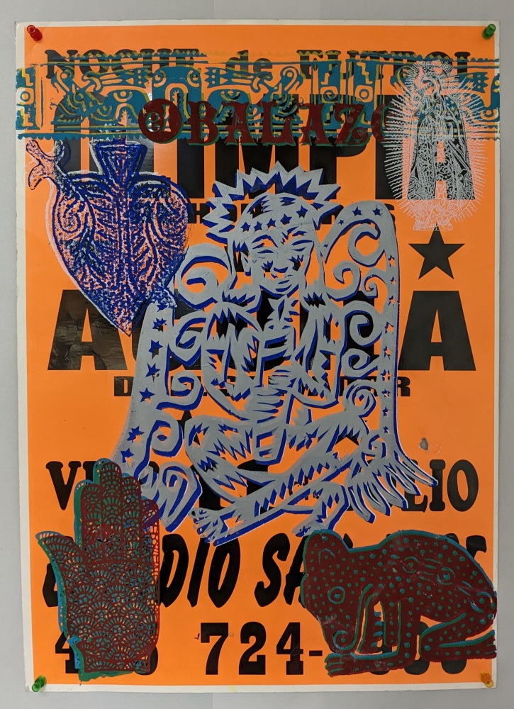 Item #299094 Nocuede Fotbal. Olimpia vs. Aguila (repurposed art poster). Kate Delos, artist.