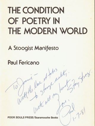 The Condition of Poetry in the Modern World: A Stoogist Manifesto