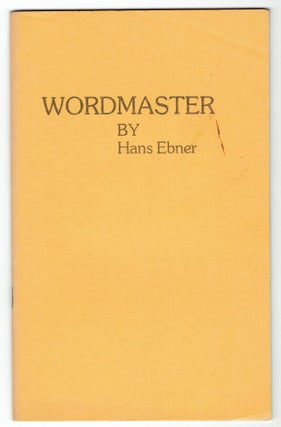 Item #300459 Wordmaster. Hans Ebner
