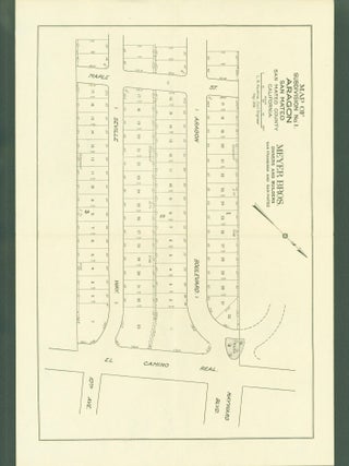 Item #301089 Map of Subdivision No. 1 Aragon, San Mateo, California. Meyer Bros., owners and...