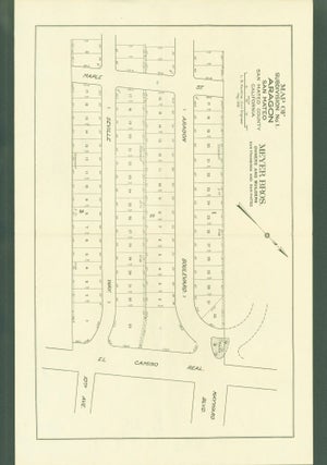 Item #301089 Map of Subdivision No. 1 Aragon, San Mateo, California. Meyer Bros., owners and...