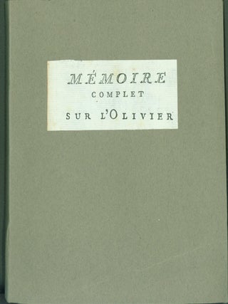 Item #304056 Memoire Complet sur l'Olivier. Abbe Coutune