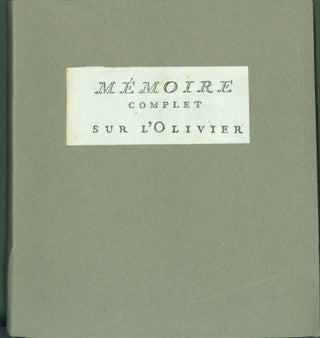 Item #304056 Memoire Complet sur l'Olivier. Abbe Coutune