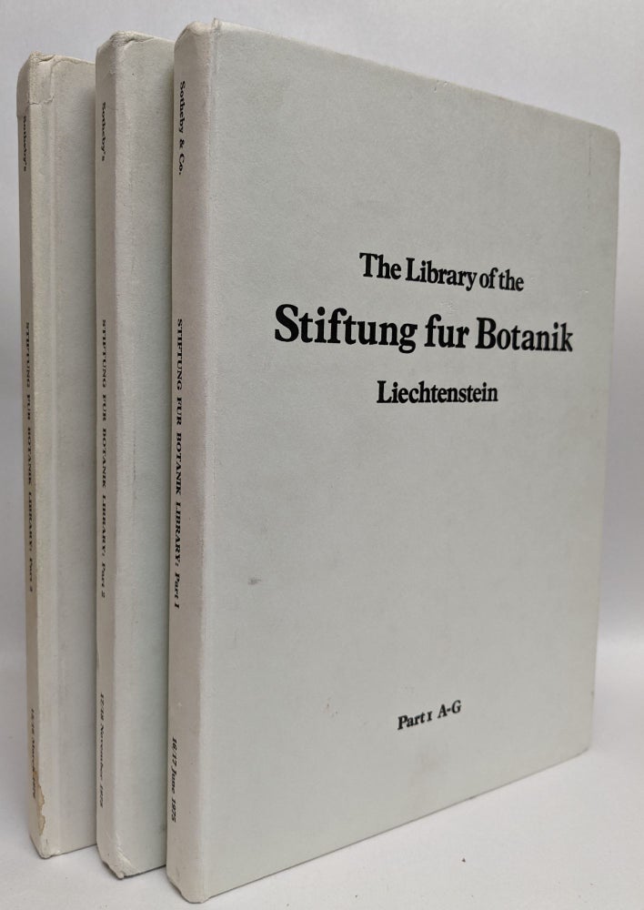 Item #304188 The Magnificent Botanical Library of the Stiftung Fur Botanik Vaduz Liechtenstein: Collected by the Late Arpad Plesch (3 volume set). Sotheby, Co.