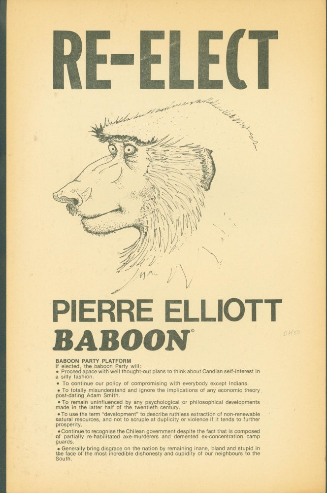 Item #305250 Re- Elect Pierre Elliott Baboon (poster)
