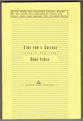 Item #306501 Time for a Change: Essays 1983 - 1988 [At Home: Essays 1982 - 1988] [Uncorrected...