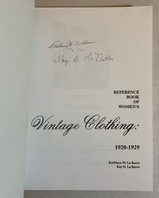 Reference Book of Women's Vintage Clothing: 1920-1929