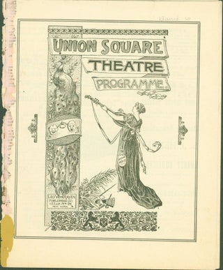 Item #319317 Union Square Theatre (New York) Programme for Week Commencing Monday Evening,...