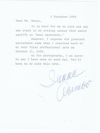 Item #325628 Typed Letter, Signed (TLS). Isaac Asimov