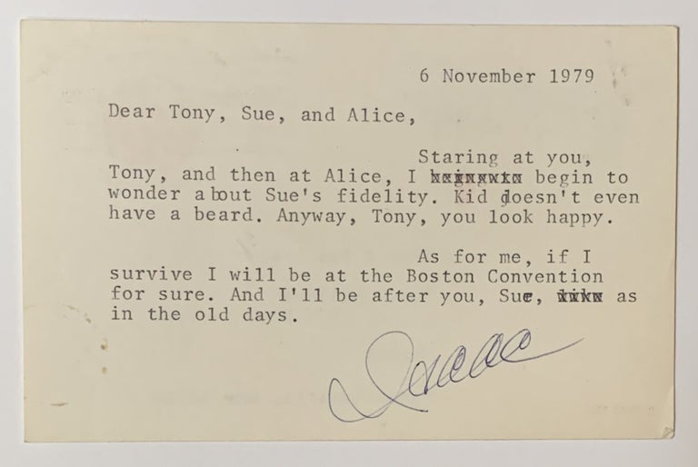 Item #325932 Typed Letter, Signed (TLS). Isaac Asimov.