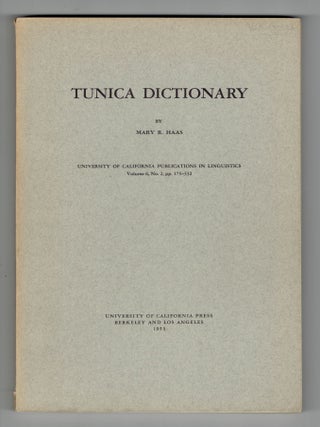 Item #388975 Tunica Dictionary (University of California Publications in Linguistics Volume 6,...