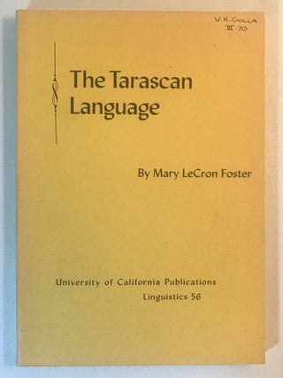 Item #391563 The Tarascan Language (University of California Publications in Linguistics, Volume...