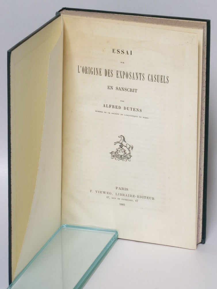 Item #52178 Essai sur l'origene des exposants casuels en Sanscrit. Alfred Dutens.