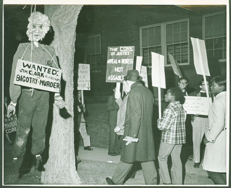 Item #54316 'Wanted Jim Clark & friends for Bigotry and Murder' (B/W photograph, 1965). Bob. Associated Press Scott.