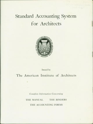 Item #54510 Standard Accounting System for Architects [brochure cover title]. American Institute...