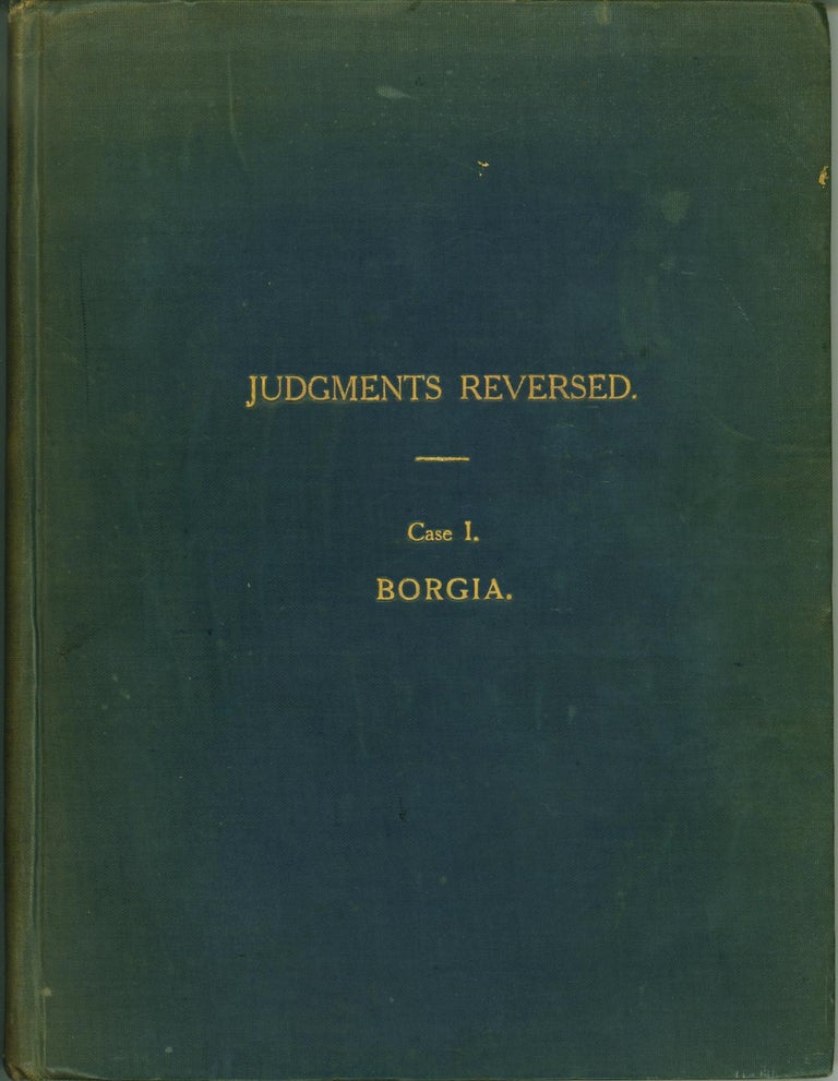 Item #80905 Judgments Reversed. Case I. Borgia. C. G. K.